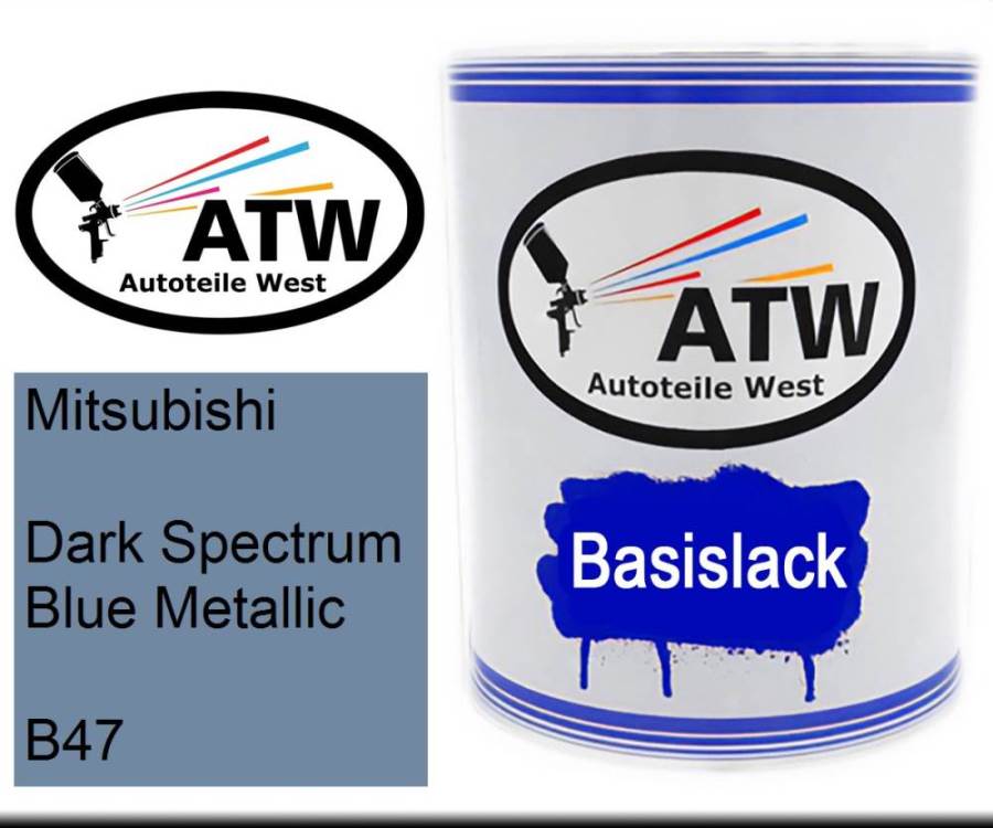 Mitsubishi, Dark Spectrum Blue Metallic, B47: 1L Lackdose, von ATW Autoteile West.